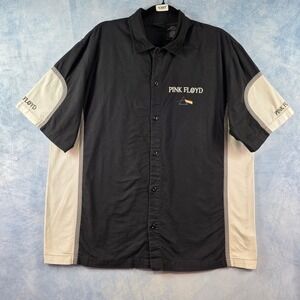 Pink Floyd Dark Side of the Moon Button Down Shirt Mens XL Black Colorblock